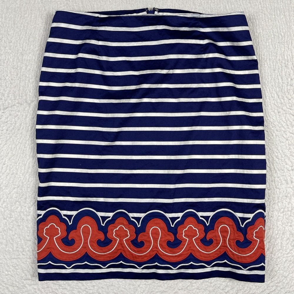 Vineyard Vines Skirt Womens Size 4 Blue Striped Lined Preppy Casual Summer